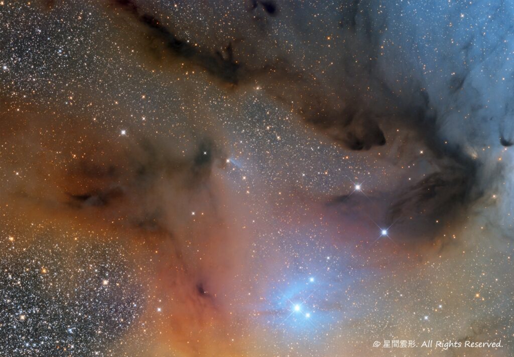 アンタレス周辺暗黒帯 – 2022年5-6月, e130d, Skywatcher EQ6R, ZWO ASI294MM Pro, Astrodon LRGB Filter L: 5minx83, R:5min x 29, G: 5min x 26, B:5min x 28（総露出13時間50分）