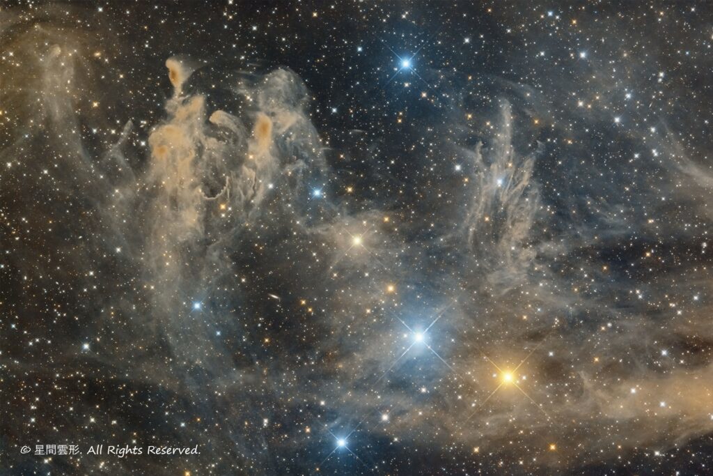 LBN753, LBN762 – 2022年11～12月 , e130d, Skywatcher EQ6R, ZWO ASI294MM Pro, Astrodon LRGB Filter L: 5minx266, R:5min x 36, G: 5min x 36, B:5min x 36,（総露出31時間10分）, 天文ガイド2023年4月号 入選