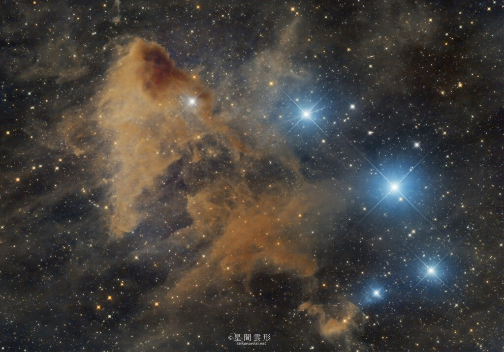 LDN183 – 2023年5月 , e130d x2, Skywatcher EQ6R, ZWO ASI294MM Pro& Astrodon LRGB Filter L: 5minx107, ZWO ASI294MC Pro 5minx111,（総露出18時間10分）