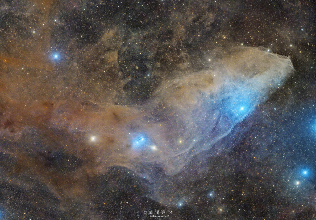 IC4592 青い馬頭星雲 – 2024年2月-4月 , e130d x2, Skywatcher EQ6R, ZWO ASI294MM Pro& Astrodon LRGB Filter L: 5minx199, ZWO ASI2600MC Pro 5minx203,（8パネルモザイク・総露出33時間30分）, 天文ガイド2024年9月号 入選
