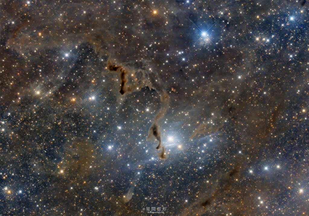 Helping Hand Nebula, LDN1355 – 2023年9月～10月 , e130d x2, Skywatcher EQ6R, ZWO ASI294MM Pro& Astrodon LRGB Filter L: 5minx221, ZWO ASI2600MC Pro 5minx261,（総露出40時間10分）