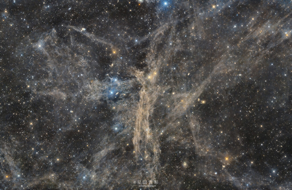 Mandel Wilson 2 – Angel Nebula – 2025年1月～3月 , e130d x2, Skywatcher EQ6R, ZWO ASI294MM Pro& Astrodon LRGB Filter L: 5minx88～144枚 x3枚モザイク, ZWO ASI2600MC Pro 5minx85～145 x 3枚モザイク,（総露出55時間40分）, 天文ガイド2025年6月号 入選