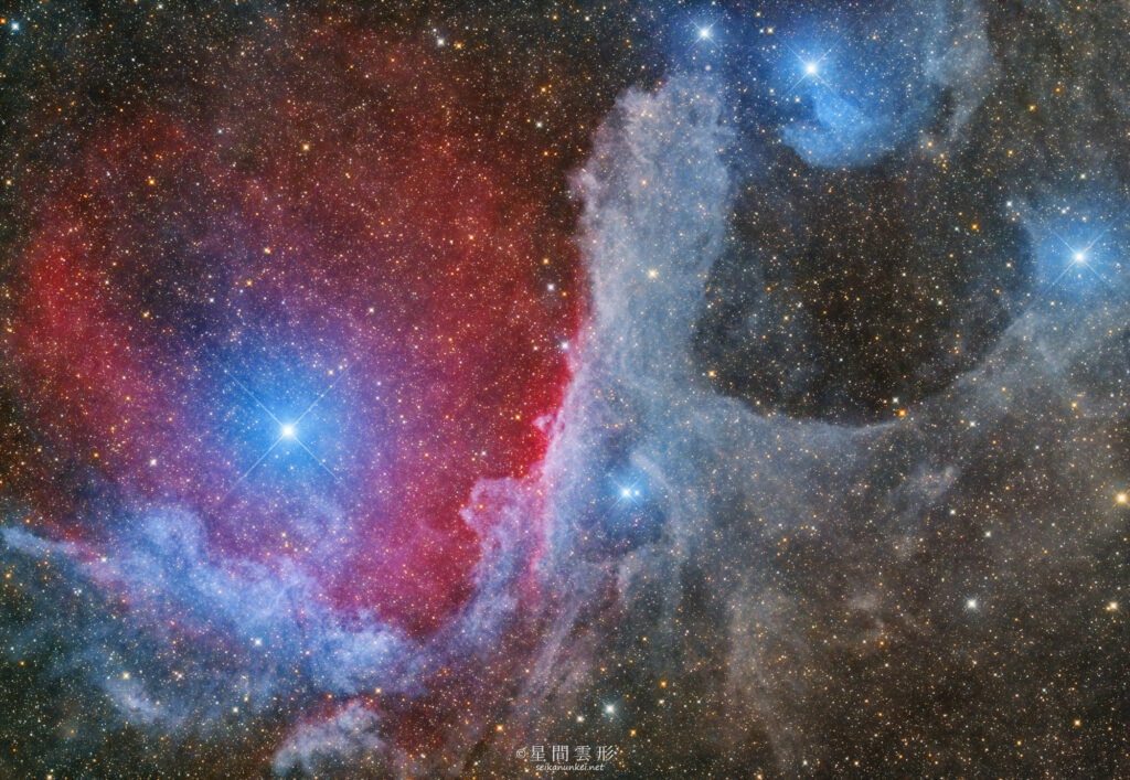 sh2-1 – 2025年3月～4月 , e130d x2, Skywatcher EQ6R, ZWO ASI294MM Pro& Astrodon LRGB Filter L: 3minx167枚, ZWO ASI2600MC Pro 3min x 150,（総露出15時間51分）, 星ナビ2025年7月号 入選, 星ナビ星空こよみ2026カレンダー採用
